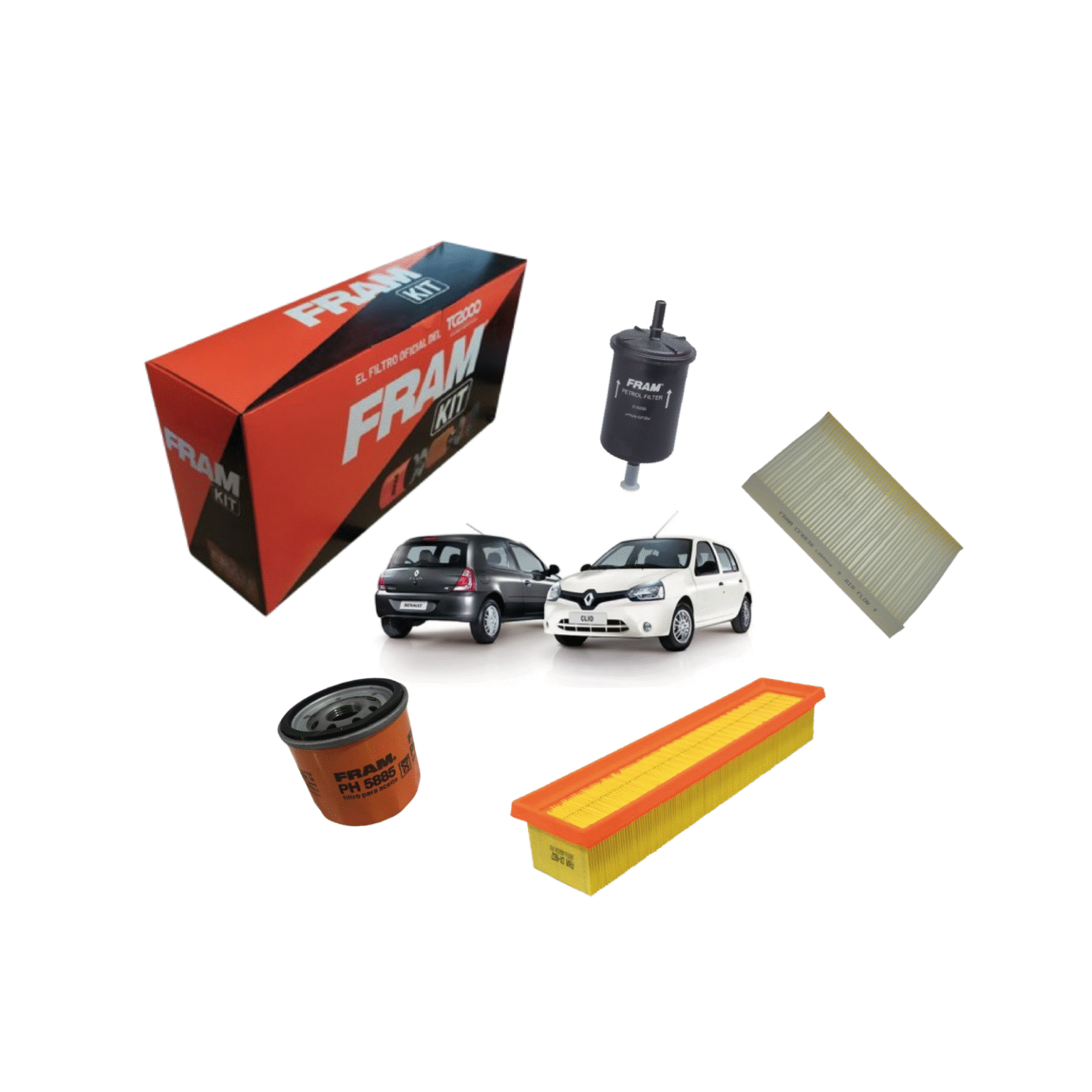 KIT 4 FILTROS P/ RENAULT CLIO II 1.2