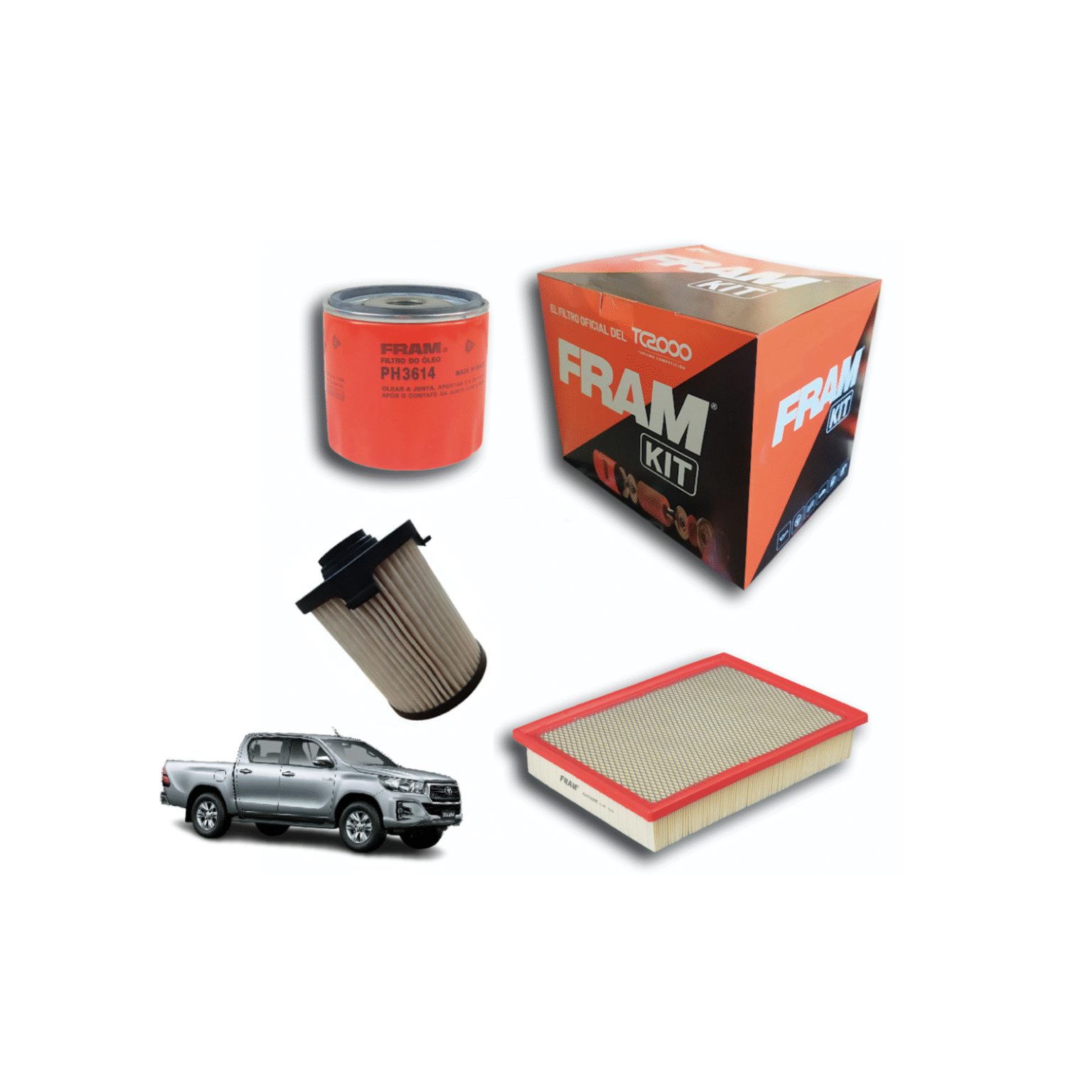 KIT 3 FILTROS P/ TOYOTA HILUX 2.4 – 2.8